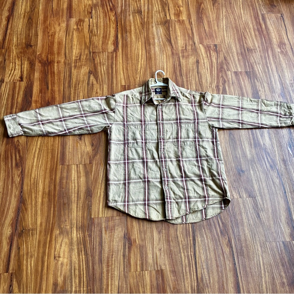 Dockers Beige and Red Plaid Casual Shirt
